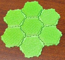 Custom 7 Grass Tiles 3d Printed For Heroscape New Lime Green Color