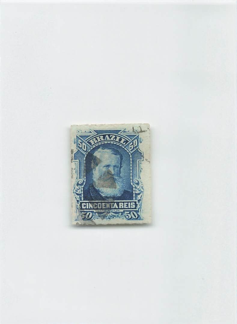 DOM PEDRO BRAZIL BRASIL VINTAGE STAMP ISSUED 1844 - 1890 USED NICE SHAPE BLUE