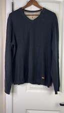 Converse John Varvatos Sweater Mens Sz XL Charcoal Pullover VNeck Cotton Casual