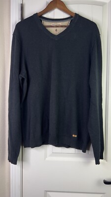 Converse John Varvatos Sweater Mens Sz XL Charcoal Pullover VNeck Cotton Casual