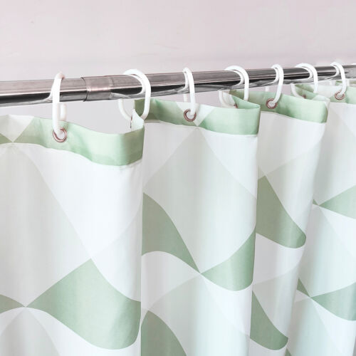 Modern Shower Curtain Waterproof Mould Proof Printed Bathroom Curtain with Hooks - Picture 88 of 132