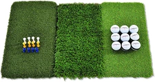 Rukket Tri-Turf Golf Hitting Mat Attack, Portable Driving, Chipping, Training Ai