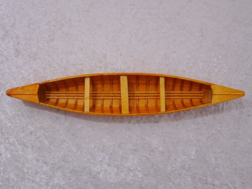 LM5mce - Holz Ruderboot Kanu Modell - Handgefertigt - Vintage - 39,5 cm - Bild 3 von 8