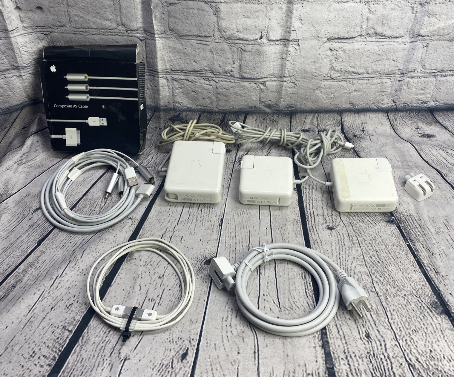 Apple Lot MagSafe Power FireWire 6 pin MacBook Extension Cord Composite AV Cable eBay