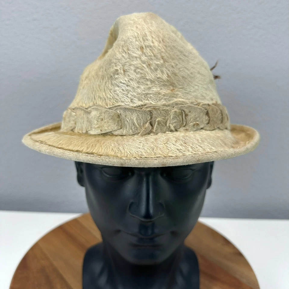 1950s Golden Coach Dobbs Beaver Fedora Hat Feather Accent Made in Canada SZ 7 - Image 4 of 4