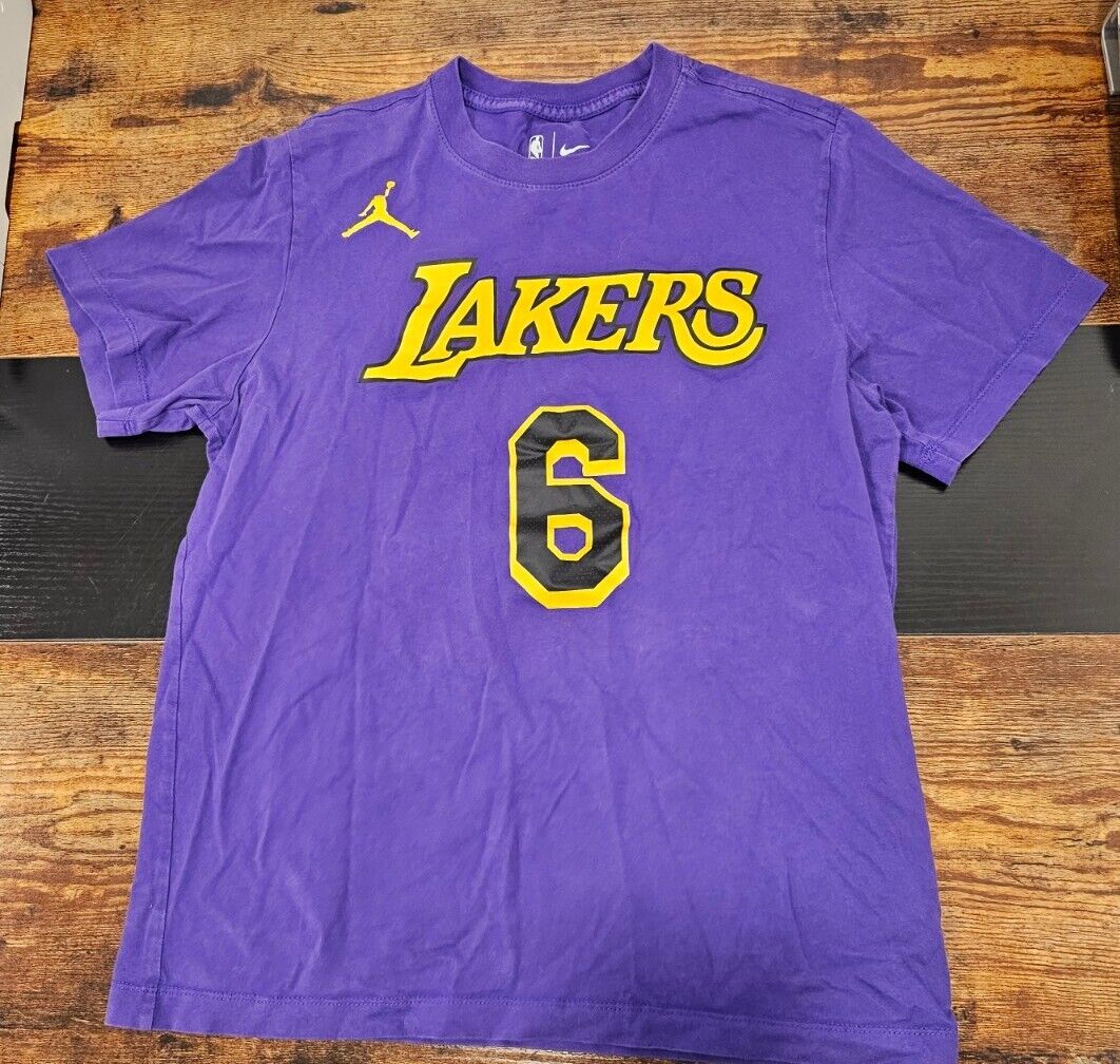 Nike Sz Sm LA Lakers LeBron JAMES 6 Purple T-shirt (T7) | eBay