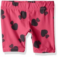 Dream Star Girls' Peached Bike Shorts, Sand Pink Hearts, 2T