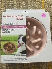 SLOW FEED DOG BOWL 8 X 8 LIGHT PINK - NEW