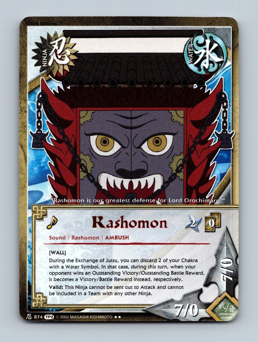 Naruto CCG - RARE - Rashomon 874 - RAINBOW TEXT 1st Ed Tournament