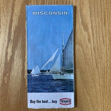 Texaco Map Wisconsin Milwaukee Madison Green Bay 1968 Gas Oil Advertising