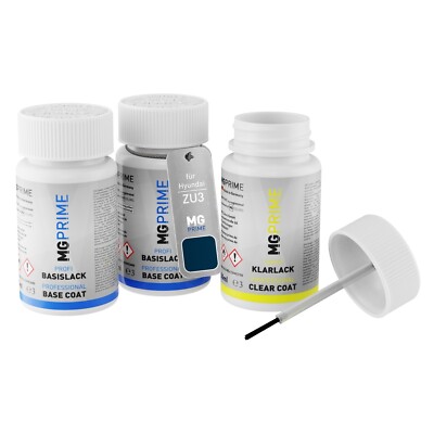 Autolack Lackstift Set für Hyundai ZU3 Dazzling Blue Pearl Metallic 3 x 50ml