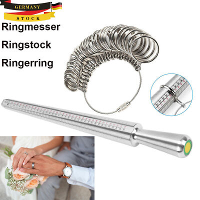 Ringmaß Ringmesser Ringstock Finger Ring Gauge Messer Ringmessgerät Größe DE.