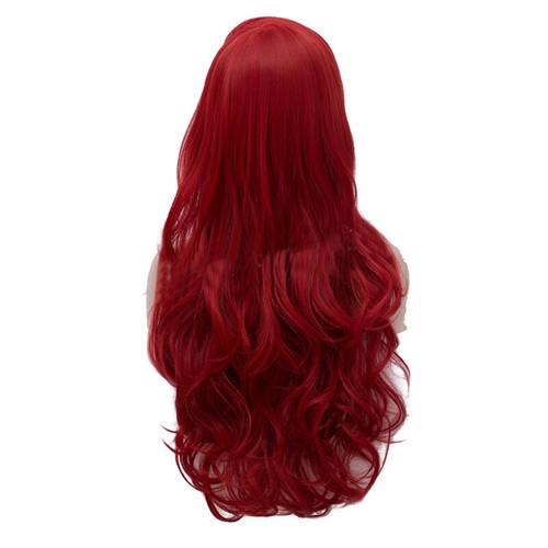 Quality Fancy Party Red Cosplay Wig Ariel Disney's The Little Mermaid Adult AU - Picture 3 of 6