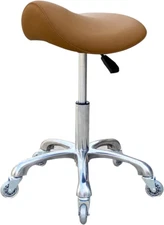 FRNI Professional Saddle Stool with Wheels Ergonomic Swivel Rolling Height Adjus