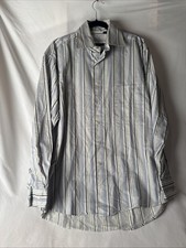 Vintage Burberry Shirt Mens M medium Striped Button Up Cotton Made in USA