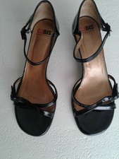 CJBIS Charles Jourdan Women's Vintage Black Slingbacks Open Toe Sandals Sz.7