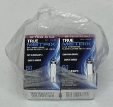 100 True Metrix Blood Glucose Test Strips 2 x 50 ct Sealed Boxes ****READ****