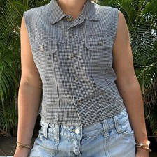 VINTAGE GINGHAM VEST TOP
