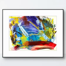 Original Abstract Expressionism 9x12 Primary 1 Handmade Unique Signed Fine Art