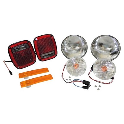 Crown Light Master Kit for 72-76 Jeep CJ-5 CJ-6 CJ-7 - 1976 3-Screw Parking Lens