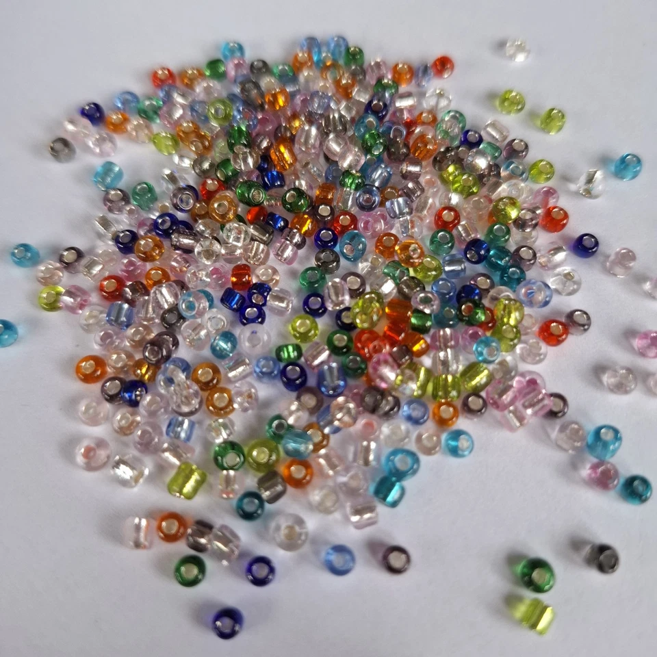 1000 Approx 3mm Colourful mixed glass seed beads (BBG037) - Image 2 of 3