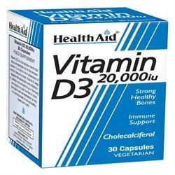 HealthAid Vitamin D3 20000iu 30 Vegicaps - 2 Pack