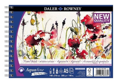 Daler-Rowney Aquafine Textured Cold-Pressed Watercolour  Gouache 300gsm A5 Pa...