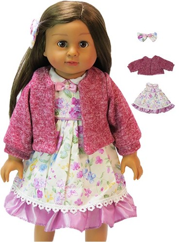 Purple Floral Dress Fits 18" American Girl Doll Clothing | eBay