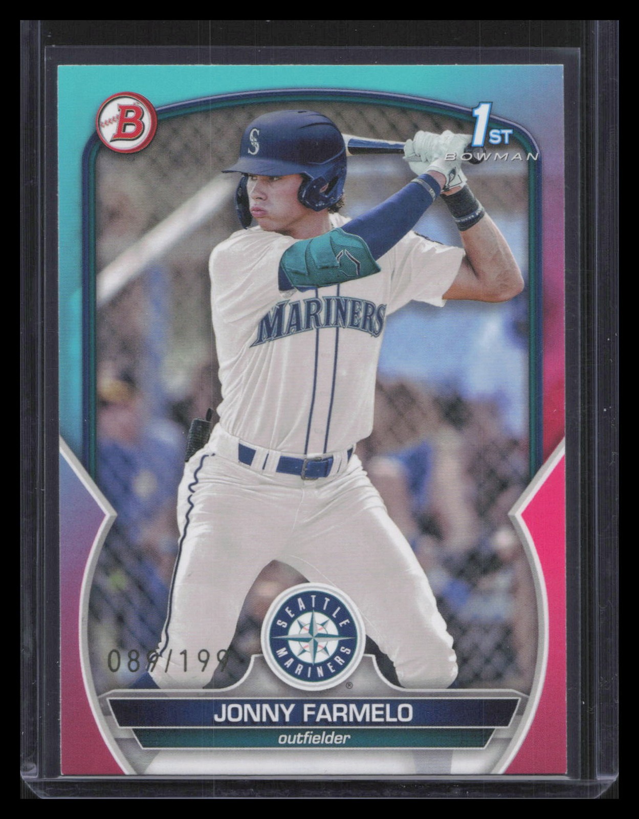 2023 Bowman Draft #BD-177 Jonny Farmelo Aqua/Pink Gradient #/199