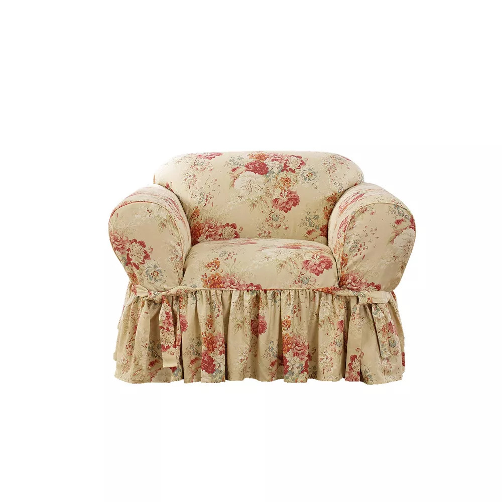 Чехол для стула Ballad Bouquet Светло-голубой - Waverly Home Тканый из хлопка для помещений 7690₽