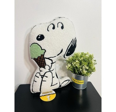 Pranuts SNOOPY Summer Ice Cream Plush Sherpa Decorative Pillow NWT