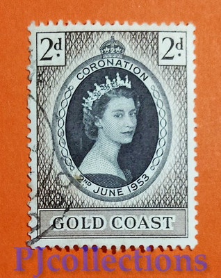 U959- GOLD COAST 1953 Q.E.II CORONATION 2d USED