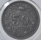 1937 Mexico 50 Centavos Silver — photo from another recent sale