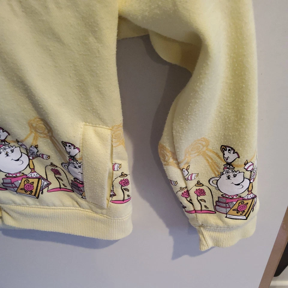 Disney Princess Beauty & the Beast Yellow Full Zip Hoodie Girl Size 6 - Image 3 of 4