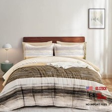 Comforter Set Size, 7 Pieces Bed in a Bag for All Season, Soft and King Brown