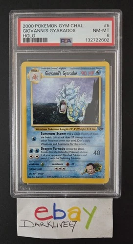 Pokemon 2000 Gym Challenge HOLO #5 Giovanni's Gyarados GRADED PSA 8