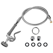 Pre Rinse Spray Valve with 60'' Stainless Hose Commercial Sink Faucet with Sp...