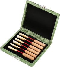 Oboe Reed Case 90X80X20Mm Green Wooden Silk Reed Case Holds 6 PCS Oboe Reeds