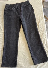 FDJ French Dressing Jeans Size12w Wash Denim Straight Bk&Gy W/ Snake Skin Print