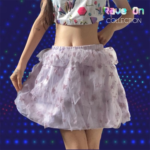 Horoscopez by Dolls Kill Rave Styled Cosmic Dust Mini Skirt in Purple