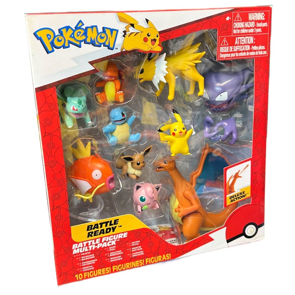 Pokémon PKW3614 Battle Figure Multipack - 6 stuks met Pikachu, pottrott, Milza, Sheinux, Evoli & Machollo, officiële figuren, elk 5 cm