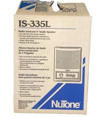 NuTone IS-335L Indoor 5'' Radio-Intercom Speaker, Use w/ IM-3303 Master - NEW