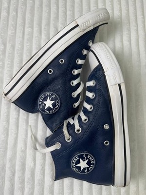 Converse Chuck Taylor All Star High top Leather Navy Blue Women 7 Men 5 Sneakers