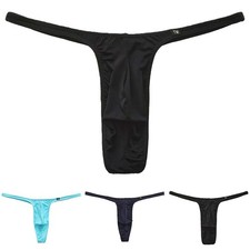 Ice Silk Men Underwear Gstring Thong Low Rise Bulge Pouch Tback Comfortable Fit