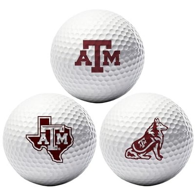 Texas A&M Aggies Licensed Taylormade Golf Balls-3 Pack-Team Logo Imprint