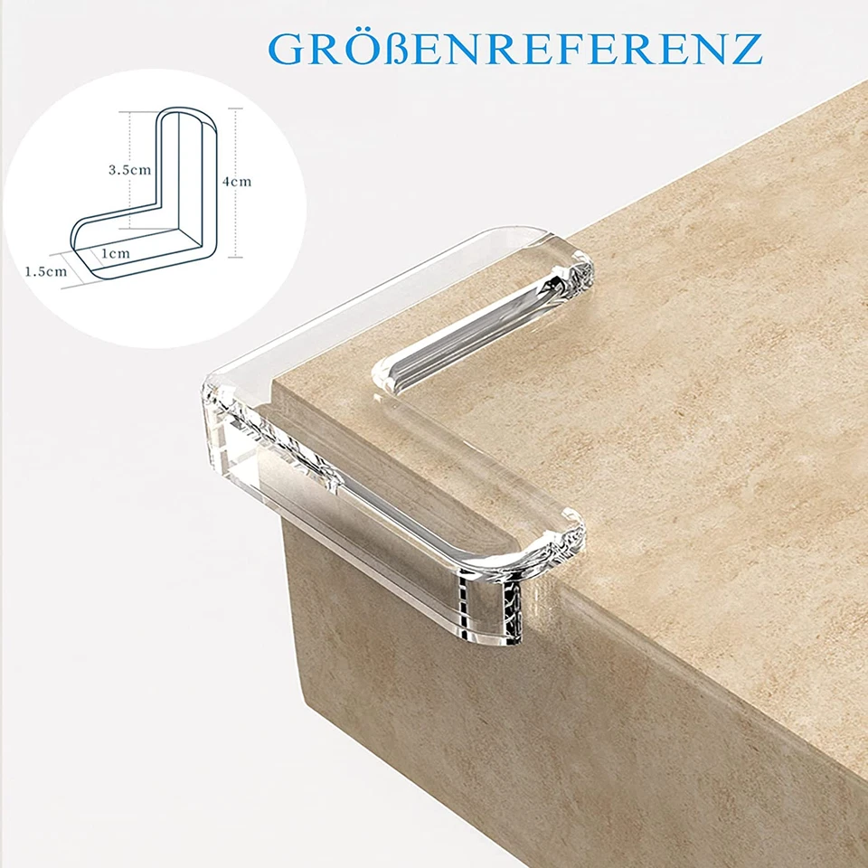 20 Pezzi Paraspigoli Adesivi Trasparenti, Angolari in Gomma, per Muro, Sicurezza - Immagine 3 di 4