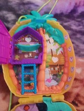Lot of 2 Polly Pocket Tropicool Pineapple Purse Compact Playset