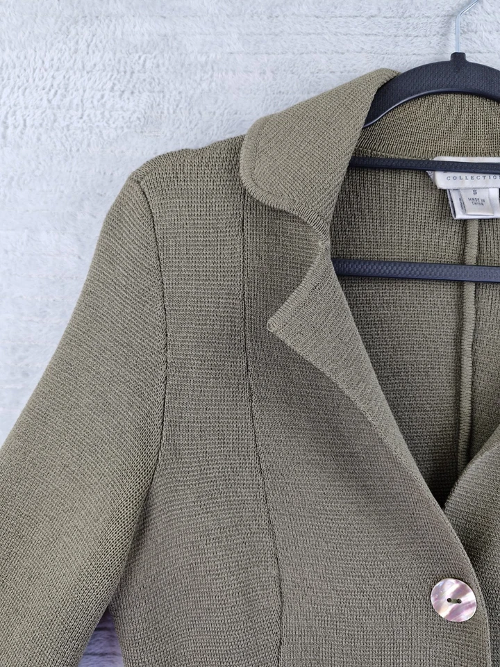 Talbots Womens Green Silk & Nylon Knit 3 Button Blazer Jacket Size S Chest 34" - Image 2 of 4