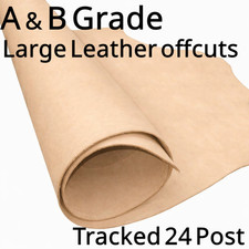 Veg Tan Leather Offcuts 4mm - 4.5mm Thick Natural Craft Leather Large Pieces