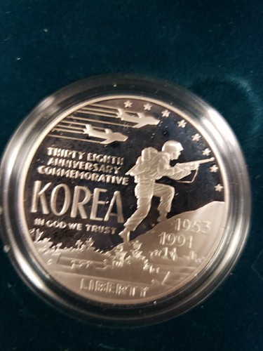 1991-P Korean War Memorial Proof Silver Dollar Original Box & COA~ SHIPS FREE - Picture 2 of 2